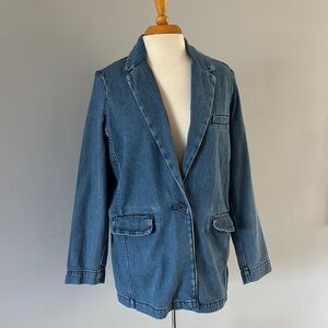 Oversized Blue Denim Women's Blazer